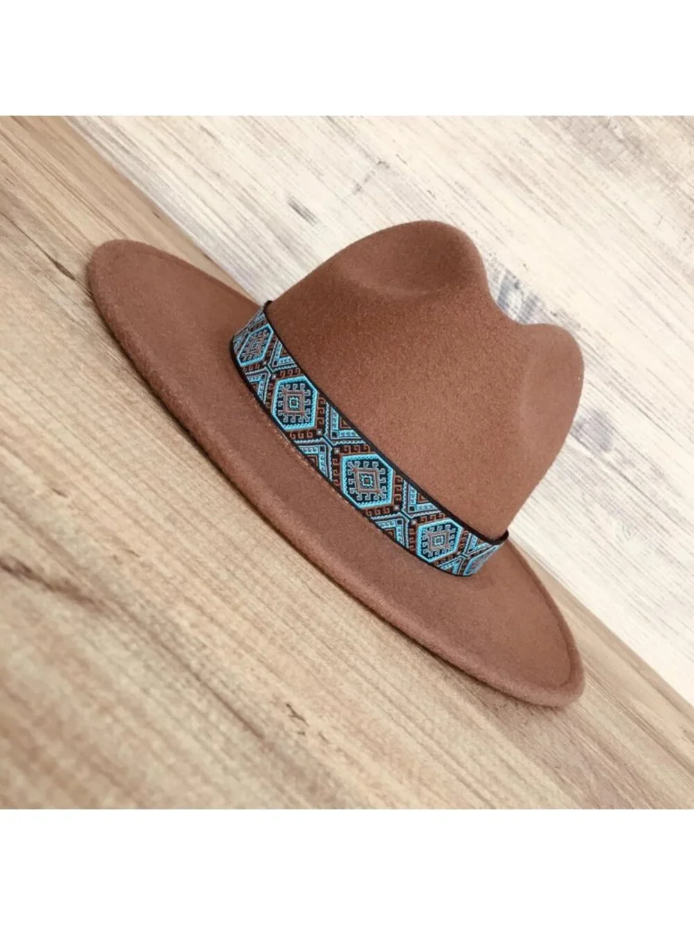 Turquoise & Brown Adjustable Western Hat Band | Cowboy Fedora Accessory for All